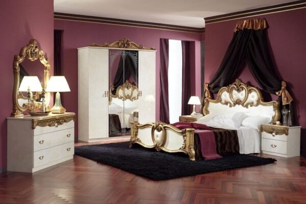 Chambre a coucher italienne BAROCCO crème et or