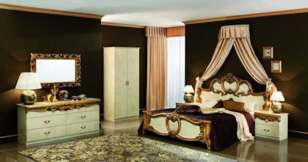 Chambre a coucher italienne BAROCCO crème et or – Image 4