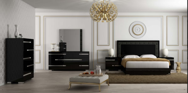 Chambre à coucher italienne VOLARE noir – Image 5