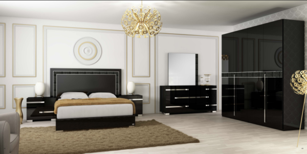 Chambre à coucher italienne VOLARE noir